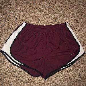Maroon Nike Dri-Fit shorts